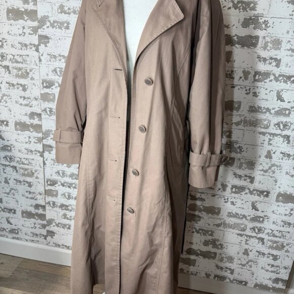 London Fog Limited Edition VTG Trench Coat Womens 8 Petite Brown Overcoat - Picture 1 of 9
